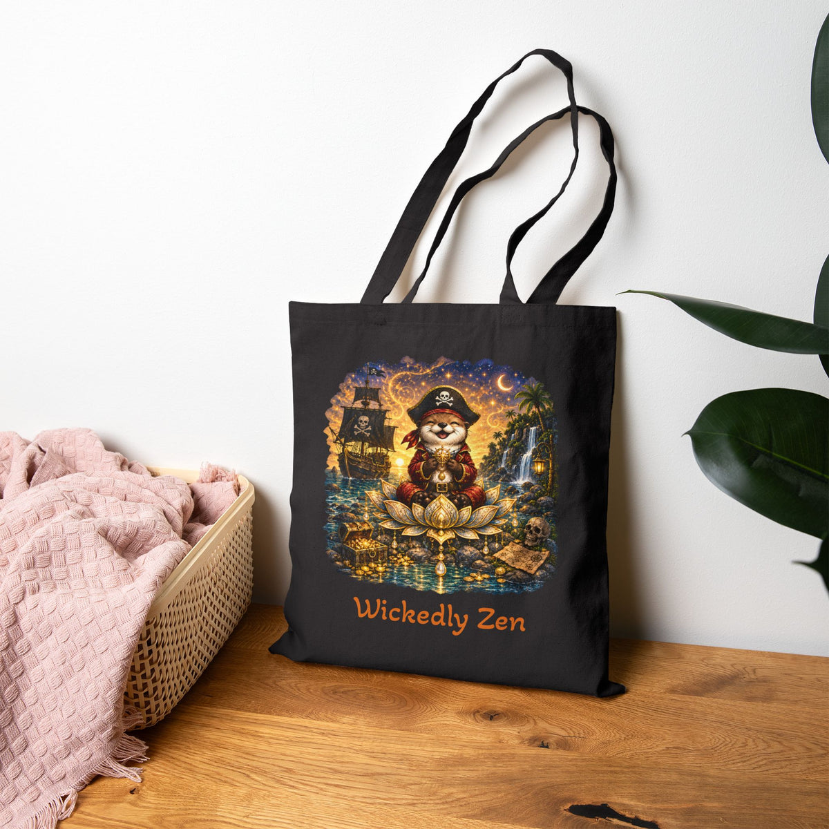 Sunny the Pirate Otter Tote Bag – Cute Halloween Canvas Tote | Wickedly Zen