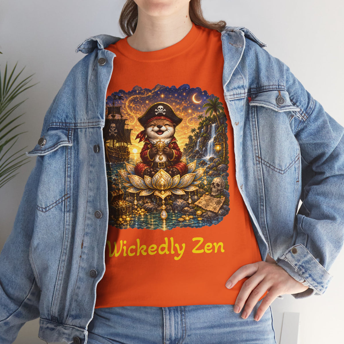 Sunny the Pirate Otter T-Shirt — Wickedly Zen Halloween Tee | Cute Pirate Otter Shirt