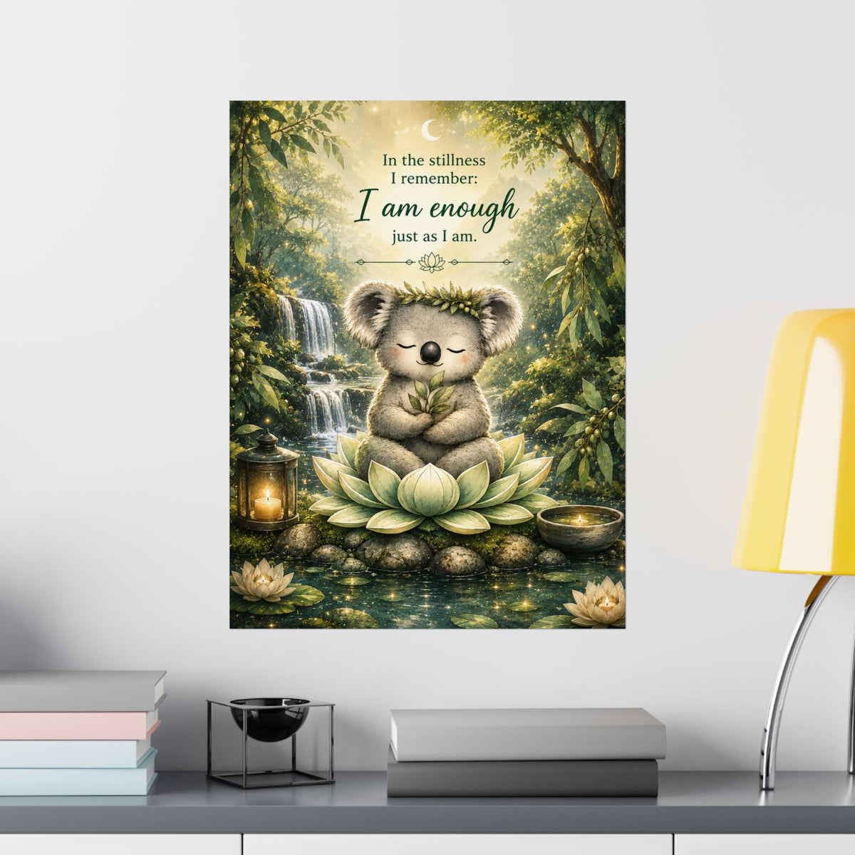 Bodhi the Peaceful Koala Inspirational Poster | Mindfulness & Self-Acceptance Wall Art