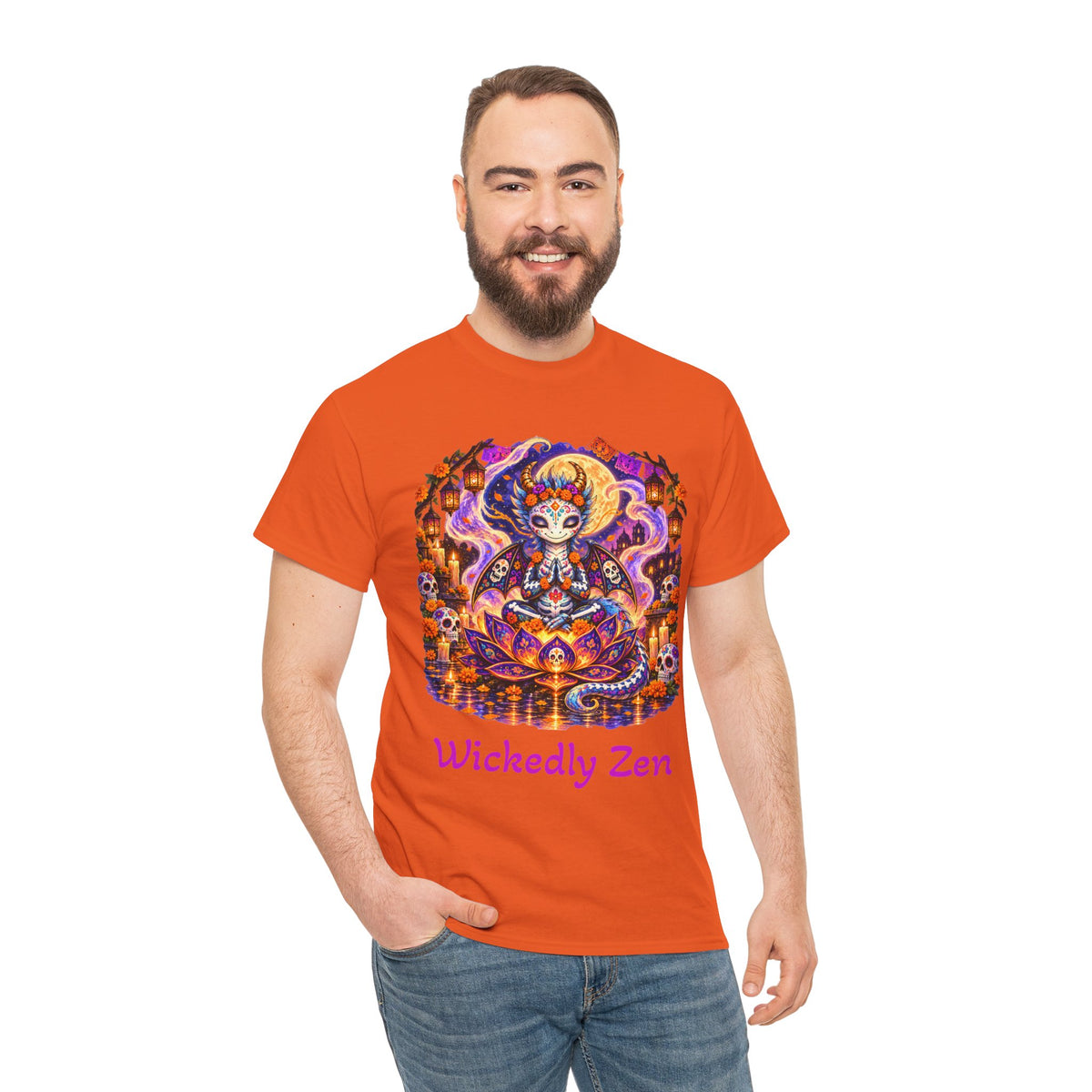 Zephyr the Día de los Muertos Dragon T-Shirt — Wickedly Zen Halloween Tee