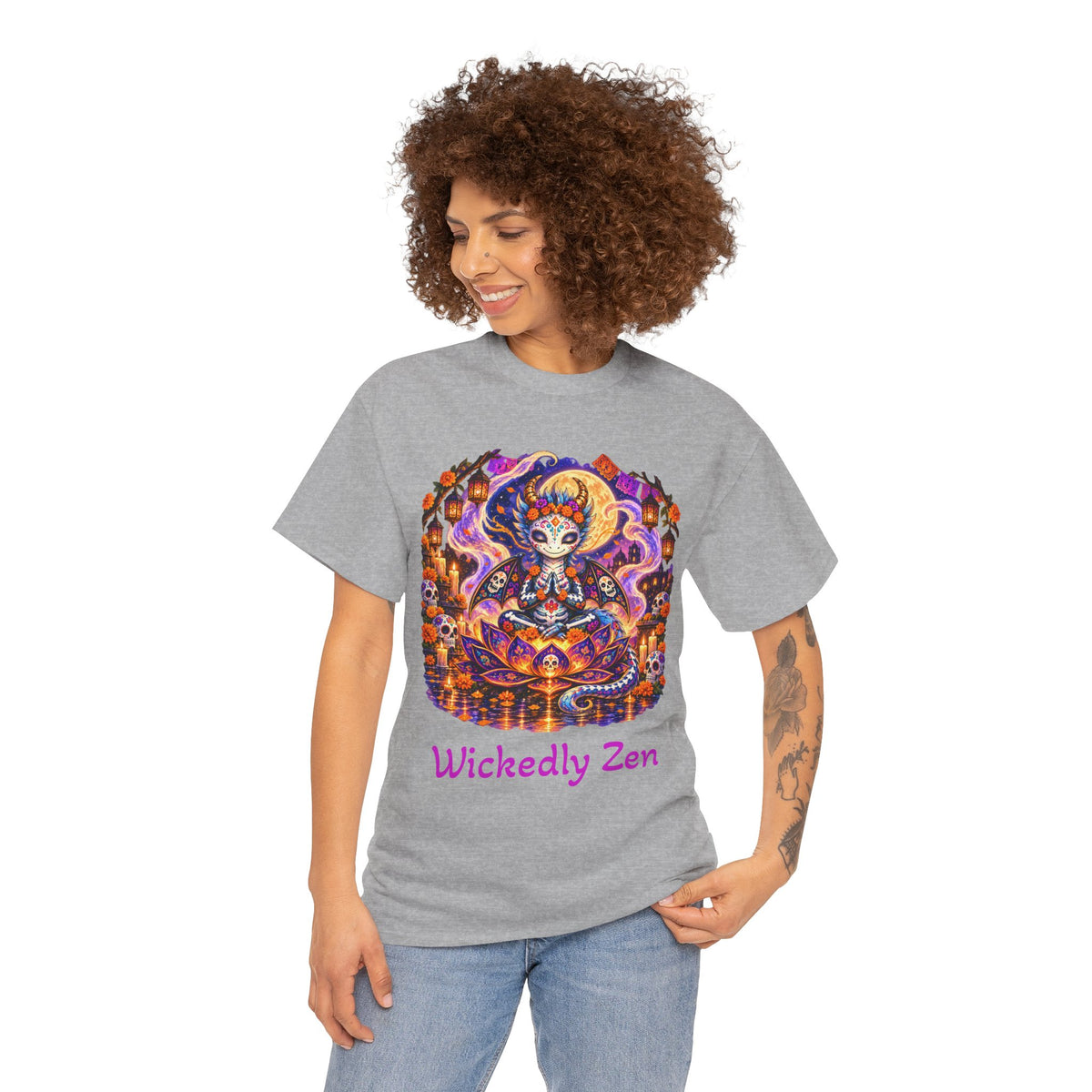 Zephyr the Día de los Muertos Dragon T-Shirt — Wickedly Zen Halloween Tee