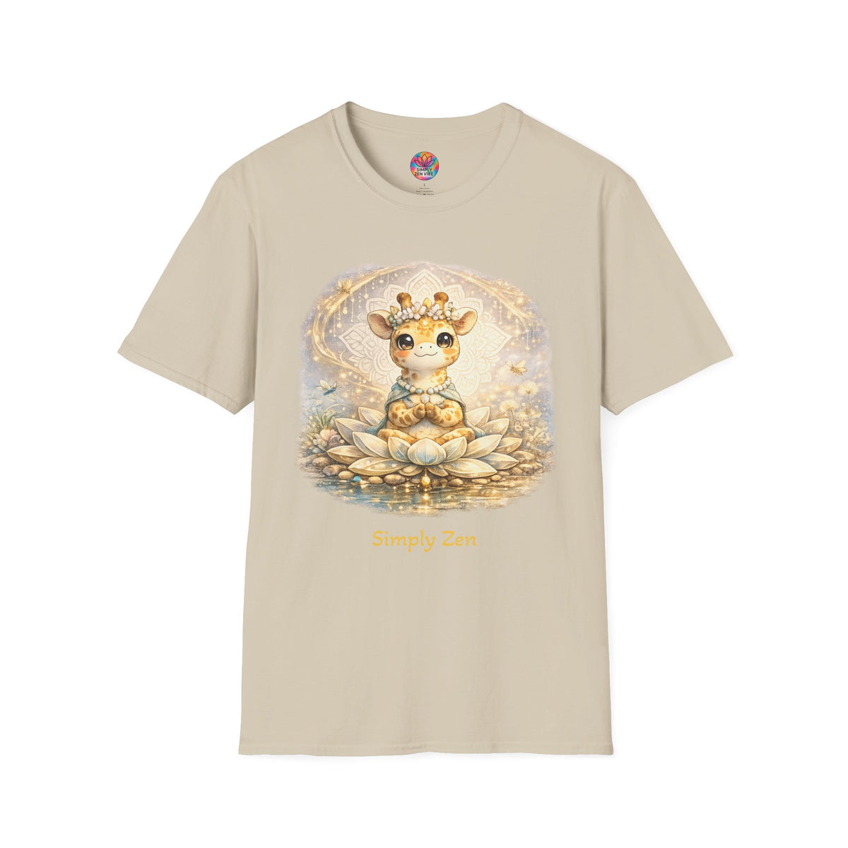 Juniper the Grateful Giraffe T-Shirt | Zen Giraffe Lotus Graphic Tee