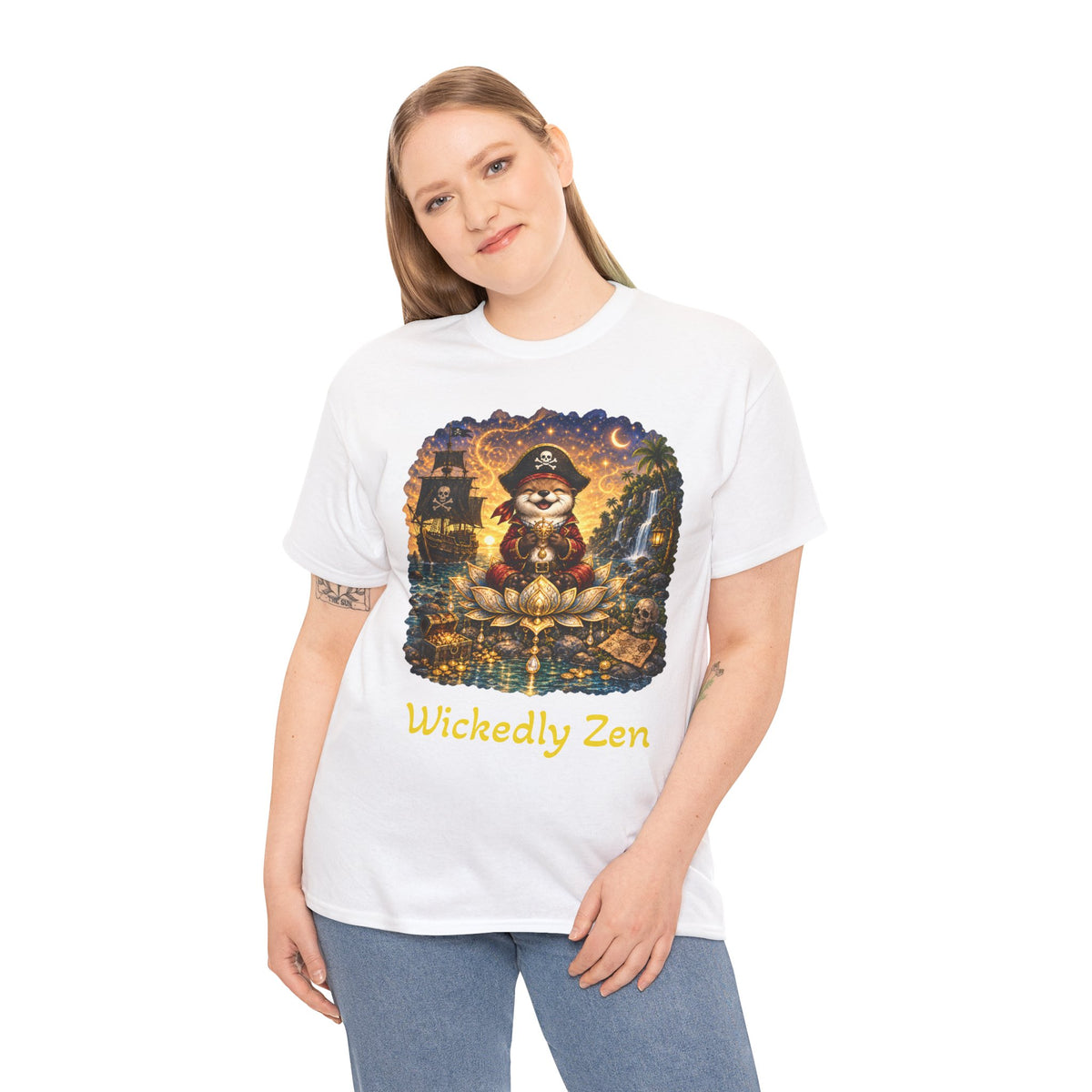 Sunny the Pirate Otter T-Shirt — Wickedly Zen Halloween Tee | Cute Pirate Otter Shirt