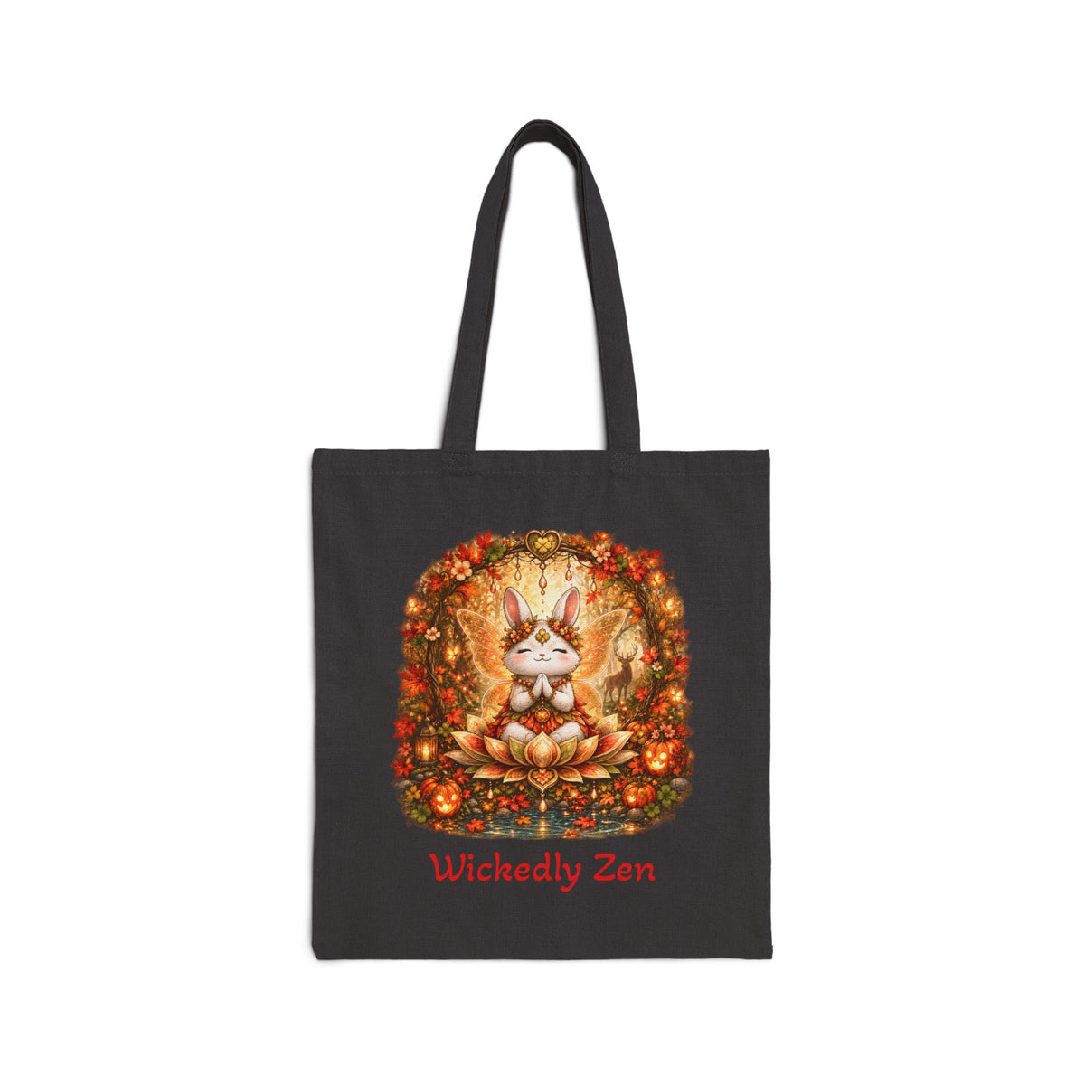 Clover the Autumn Fairy Bunny Tote Bag – Cute Halloween Wickedly Zen Canvas Tote
