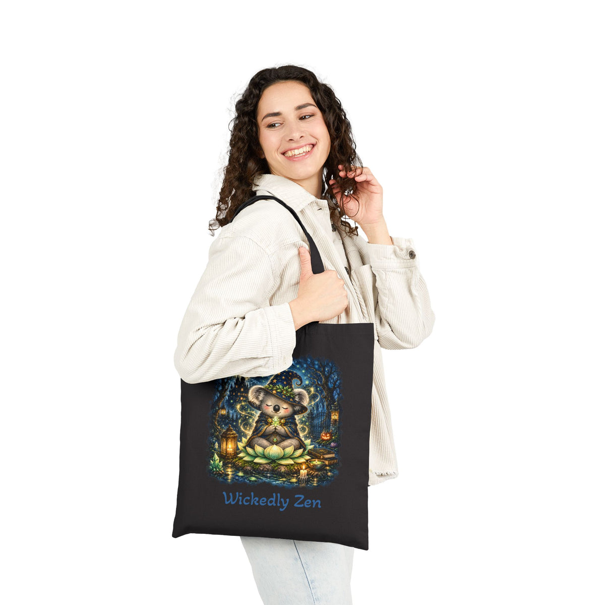 Bodhi the Wizard Koala Tote Bag – Cute Halloween Wickedly Zen Canvas Tote