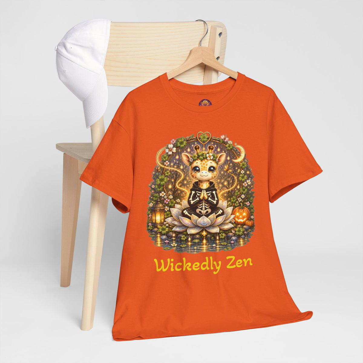 Juniper the Cute Skeleton Giraffe Halloween T-Shirt | Wickedly Zen