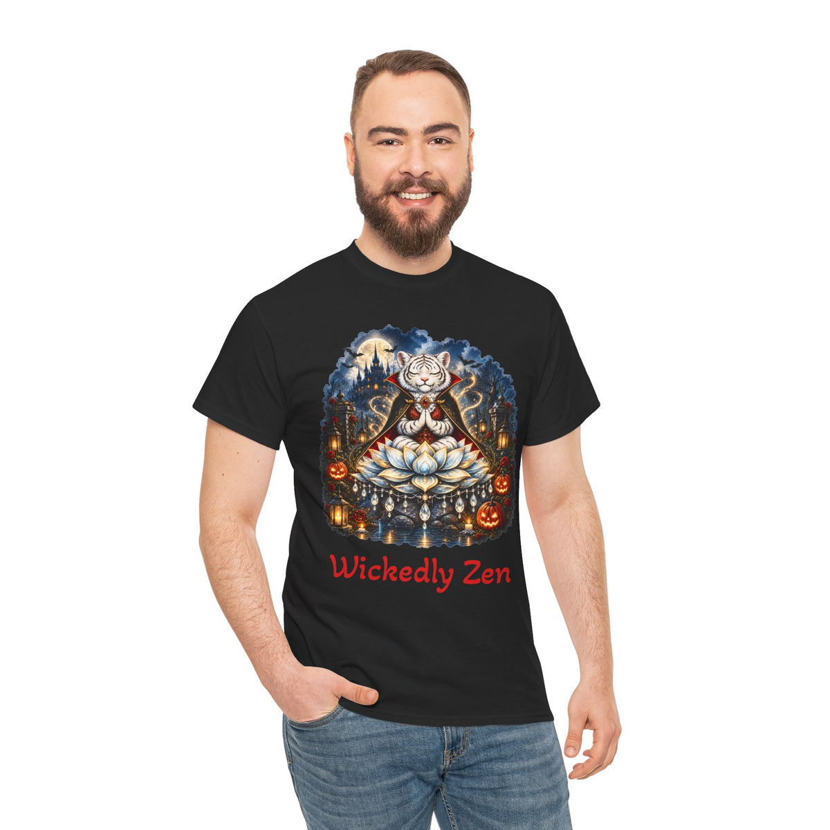 Shiro the Vampire White Tiger T-Shirt – Wickedly Zen Halloween Tiger Tee