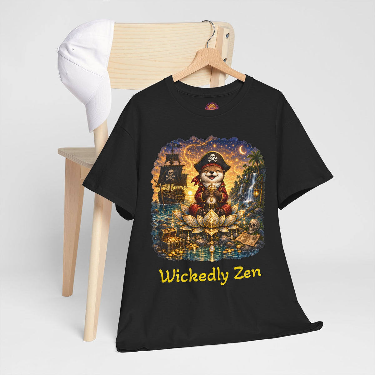 Sunny the Pirate Otter T-Shirt — Wickedly Zen Halloween Tee | Cute Pirate Otter Shirt