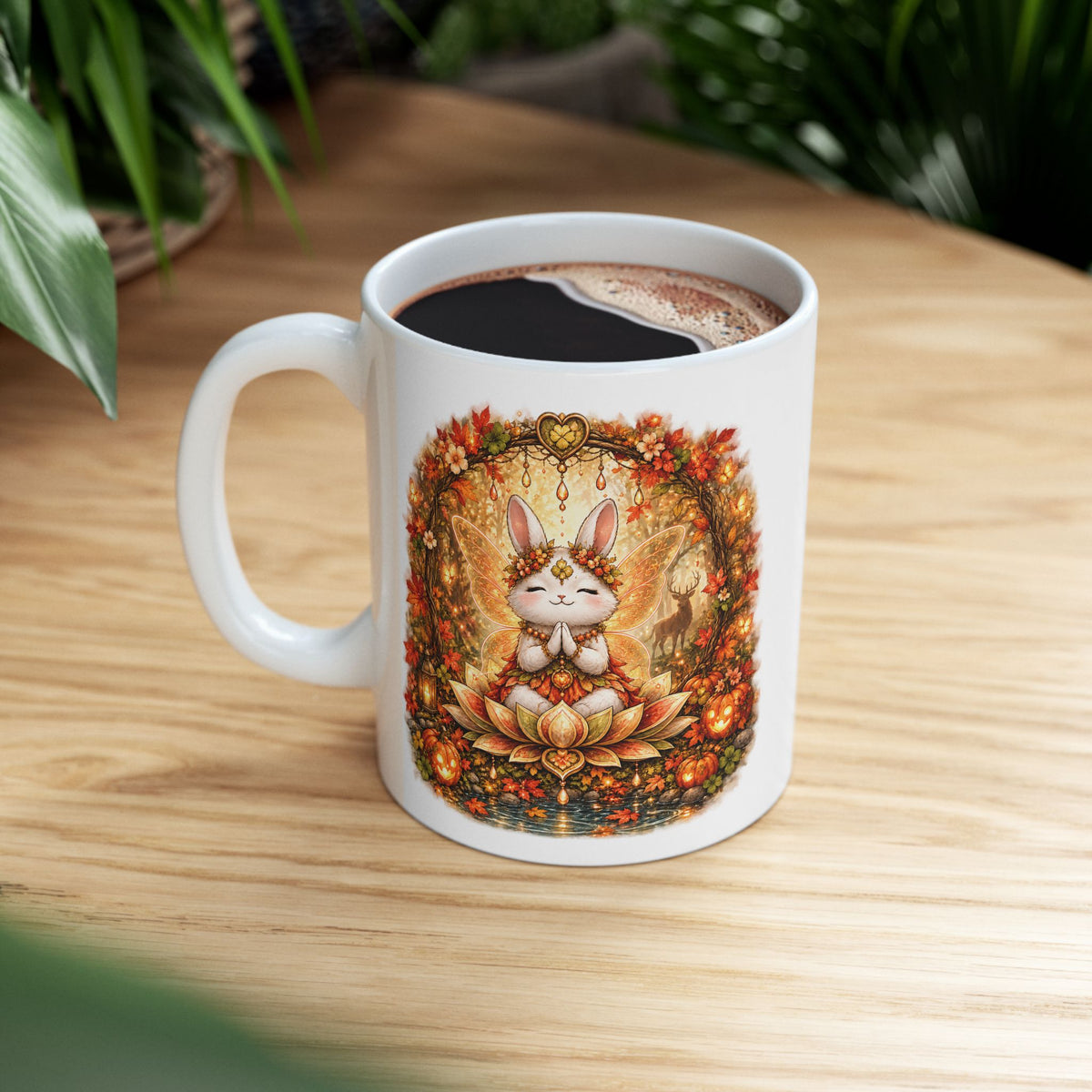 Clover the Autumn Fairy Bunny Halloween Mug – Wickedly Zen Cute Fall Ceramic Coffee Mug