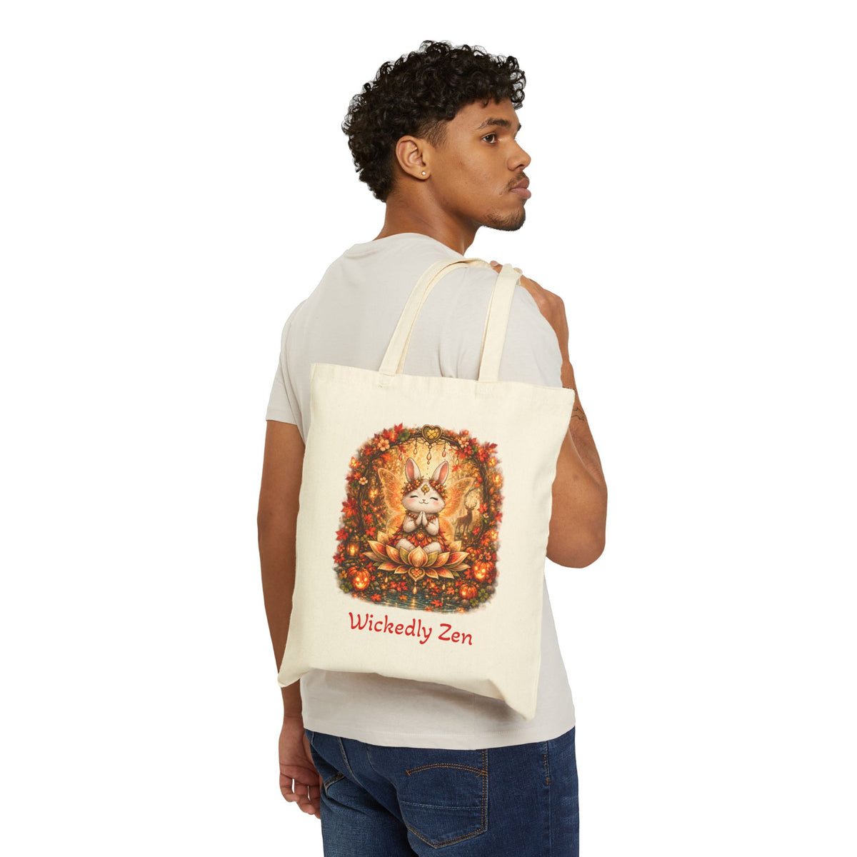 Clover the Autumn Fairy Bunny Tote Bag – Cute Halloween Wickedly Zen Canvas Tote