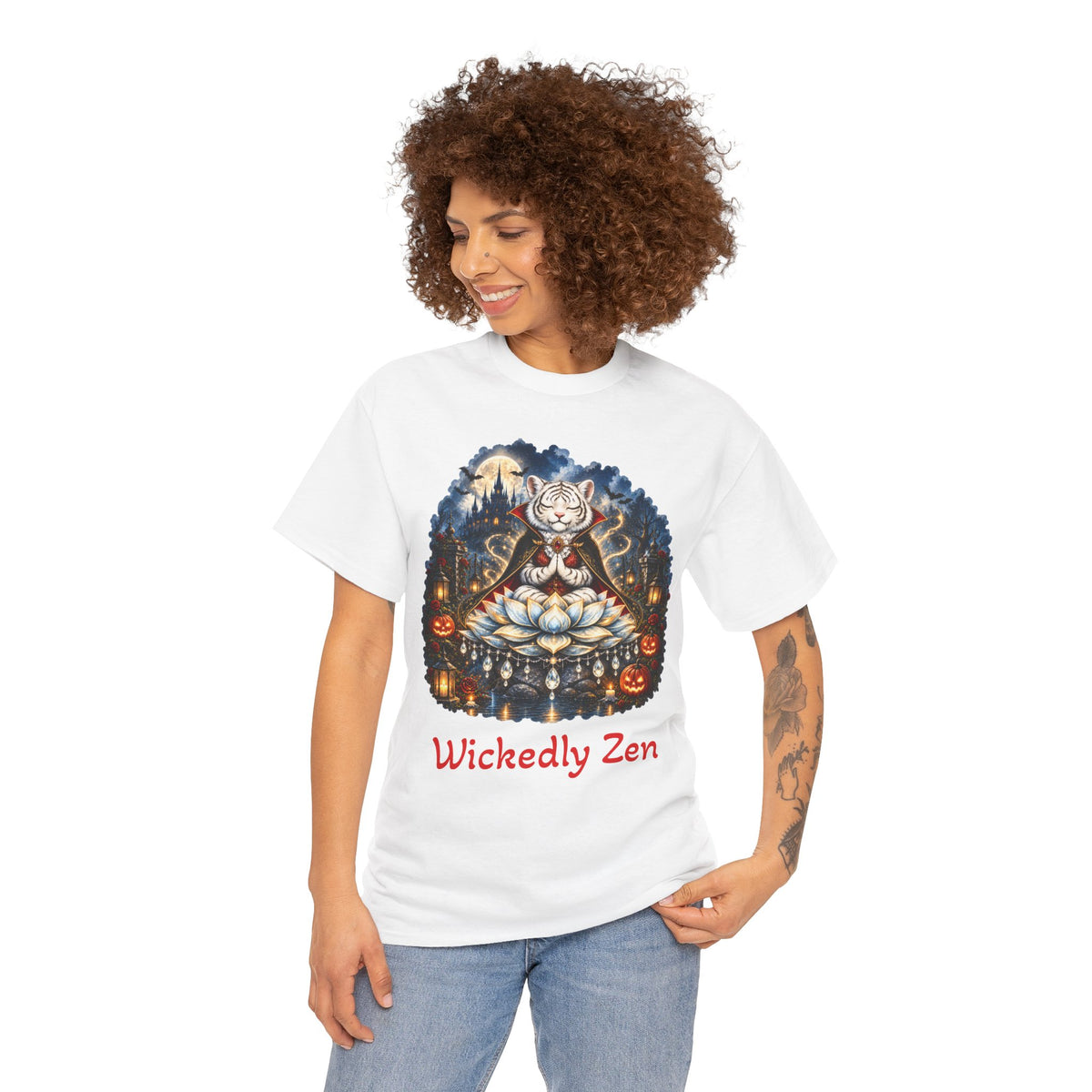 Shiro the Vampire White Tiger T-Shirt – Wickedly Zen Halloween Tiger Tee