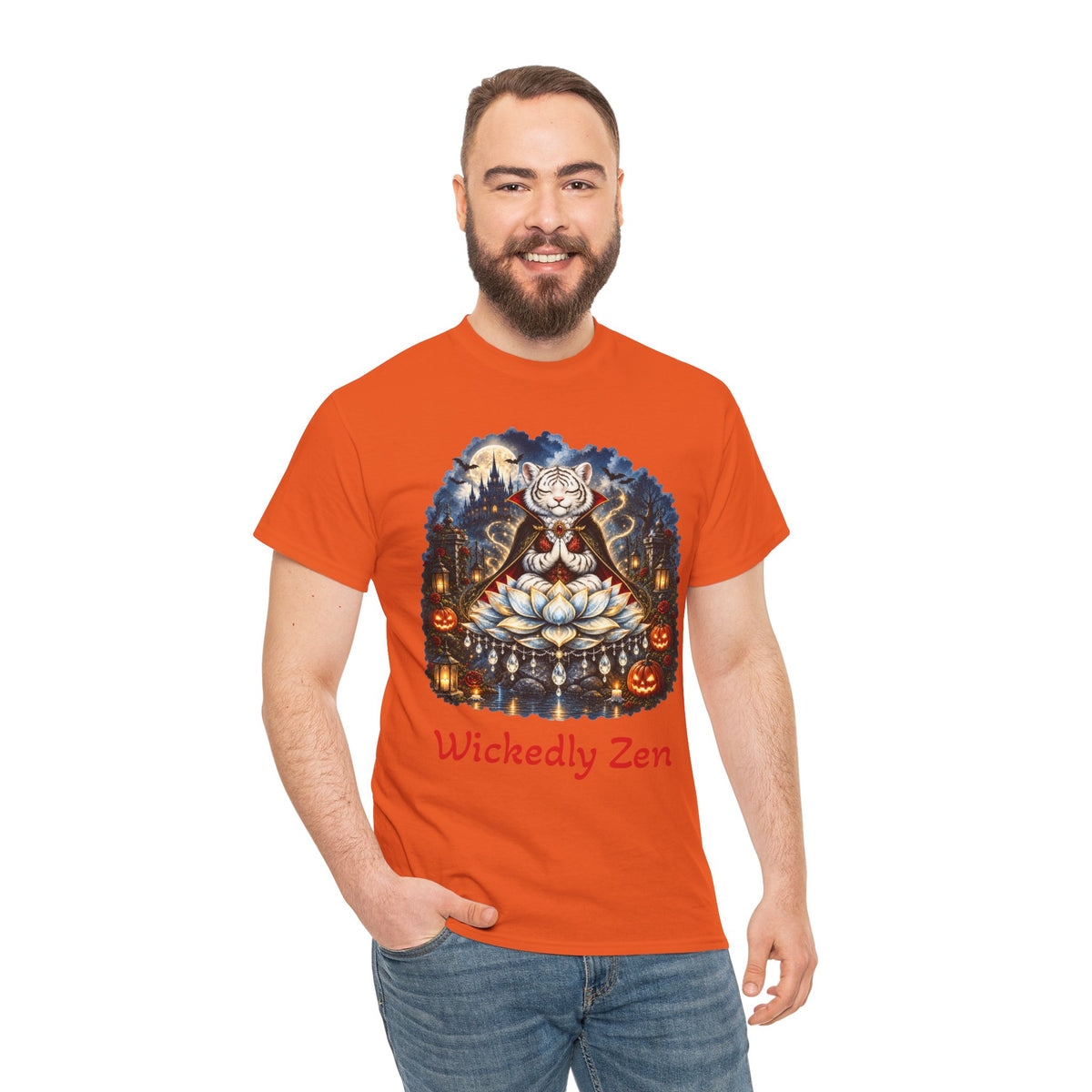 Shiro the Vampire White Tiger T-Shirt – Wickedly Zen Halloween Tiger Tee