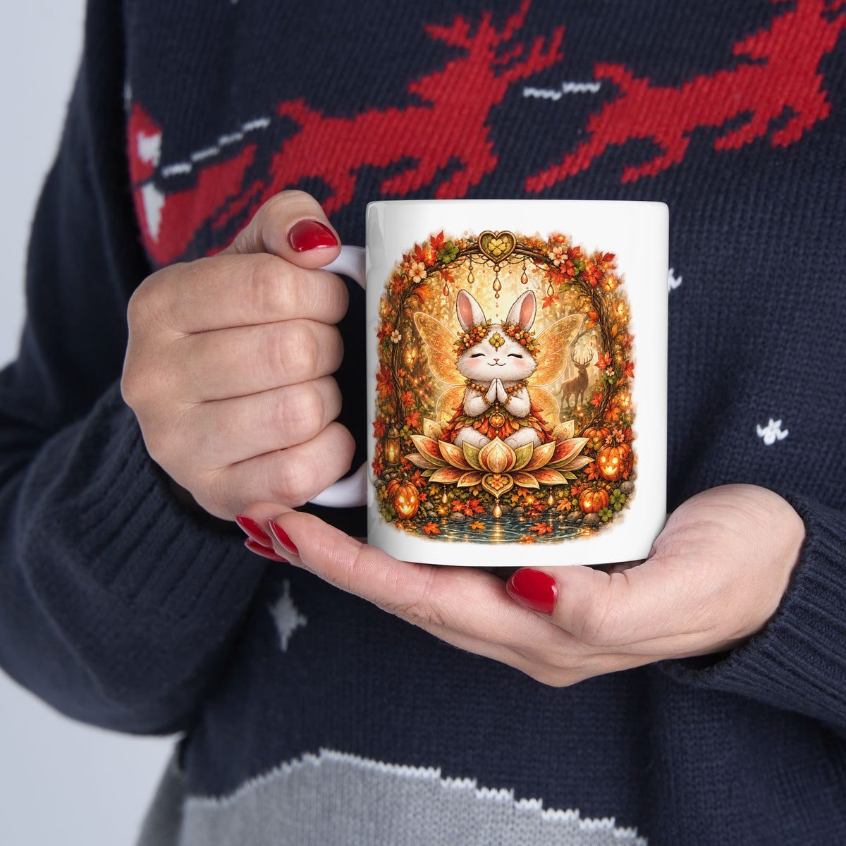 Clover the Autumn Fairy Bunny Halloween Mug – Wickedly Zen Cute Fall Ceramic Coffee Mug