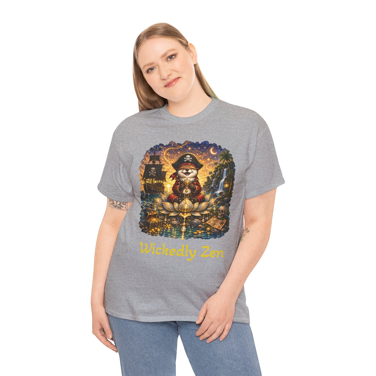 Sunny the Pirate Otter T-Shirt — Wickedly Zen Halloween Tee | Cute Pirate Otter Shirt