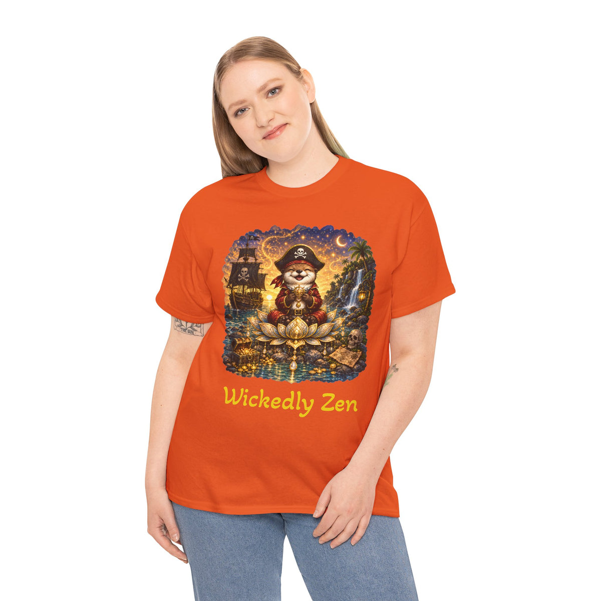 Sunny the Pirate Otter T-Shirt — Wickedly Zen Halloween Tee | Cute Pirate Otter Shirt