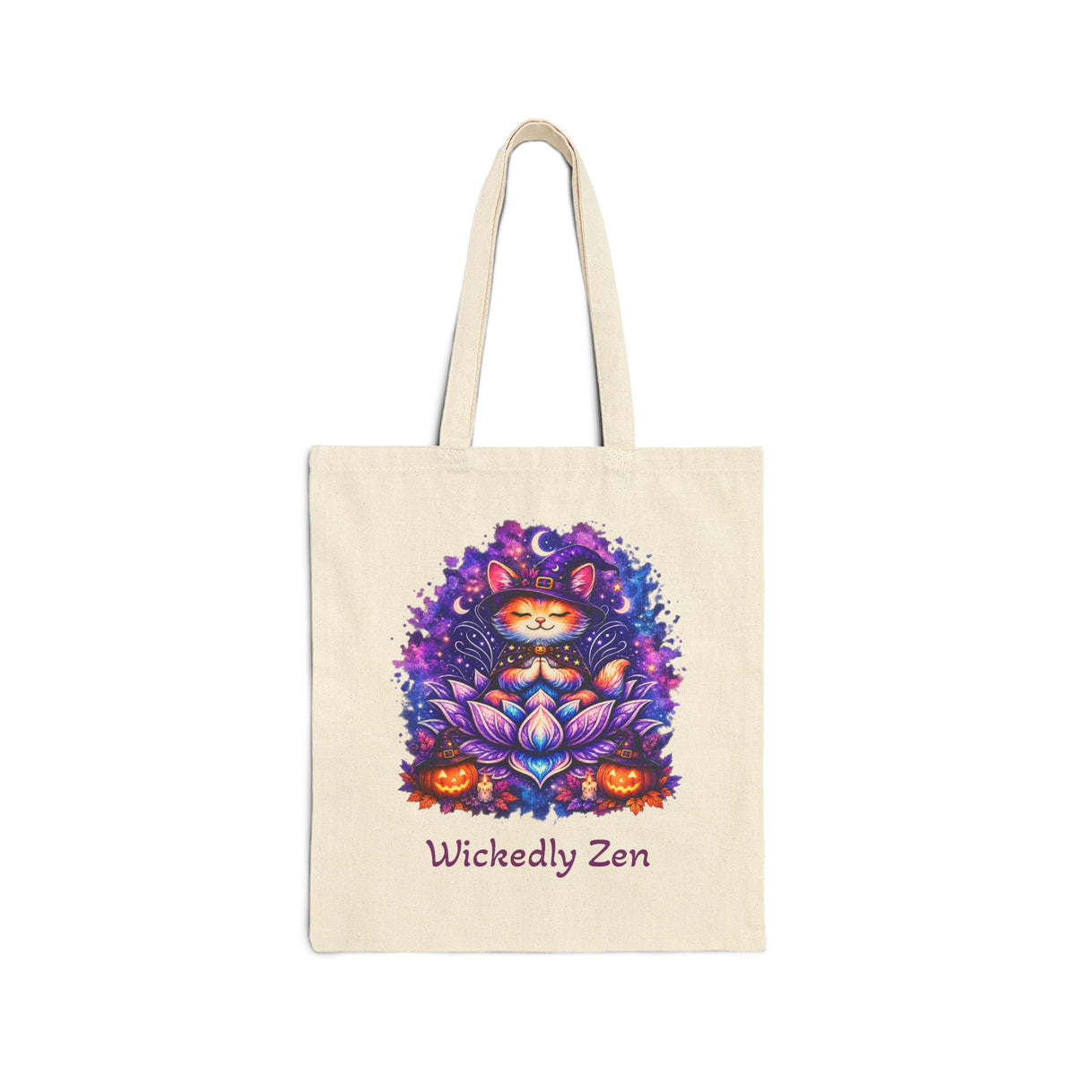 Luna the Witch Kitten Tote Bag – Cute Halloween Wickedly Zen Canvas Tote