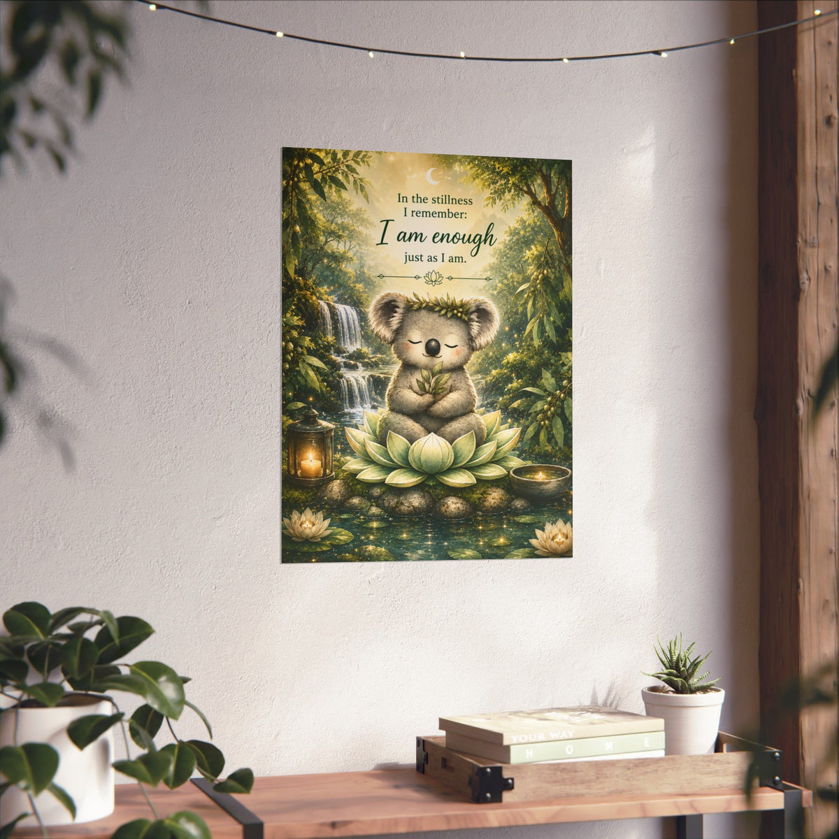 Bodhi the Peaceful Koala Inspirational Poster | Mindfulness & Self-Acceptance Wall Art