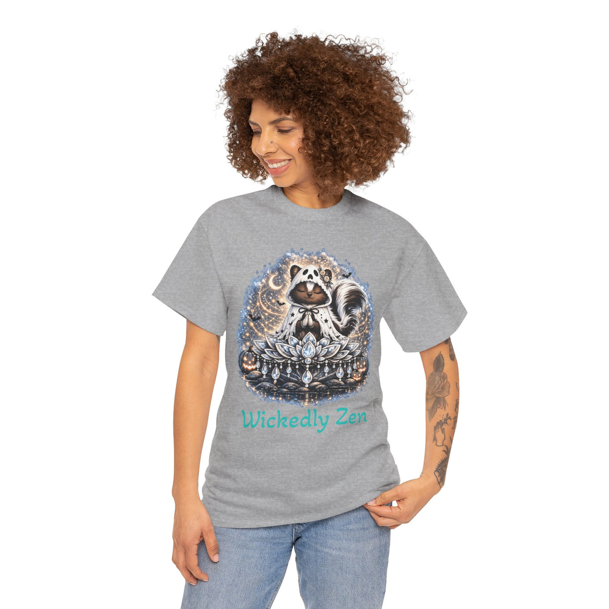 Sterling the Ghost Skunk T-Shirt – Wickedly Zen Cute Halloween Skunk Tee