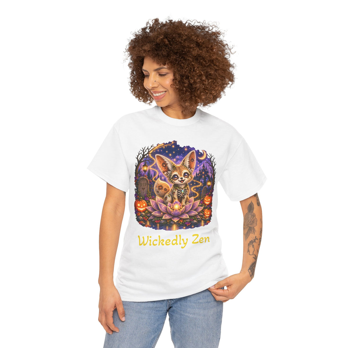Glimmer the Zombie Fennec Fox Halloween T-Shirt | Wickedly Zen
