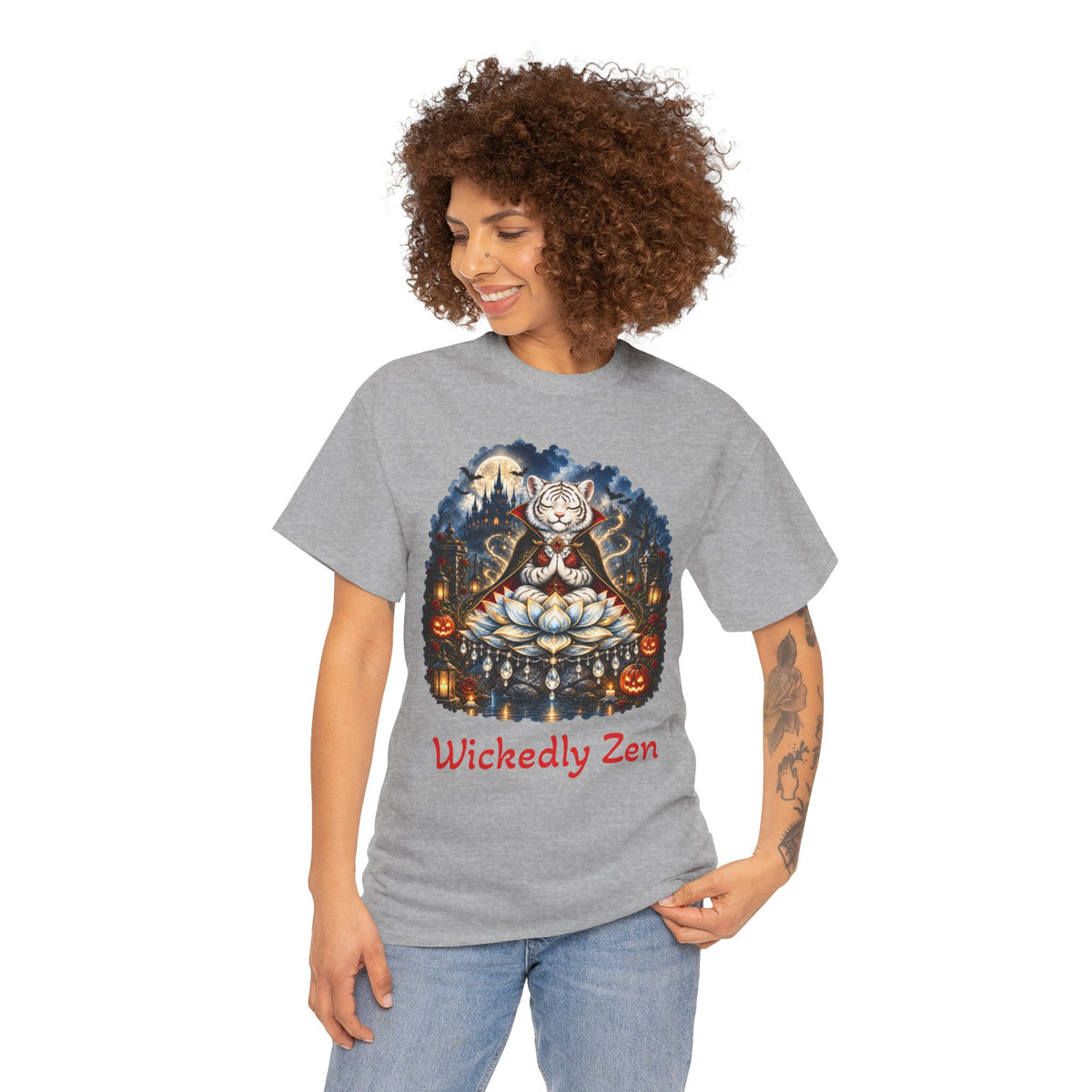 Shiro the Vampire White Tiger T-Shirt – Wickedly Zen Halloween Tiger Tee