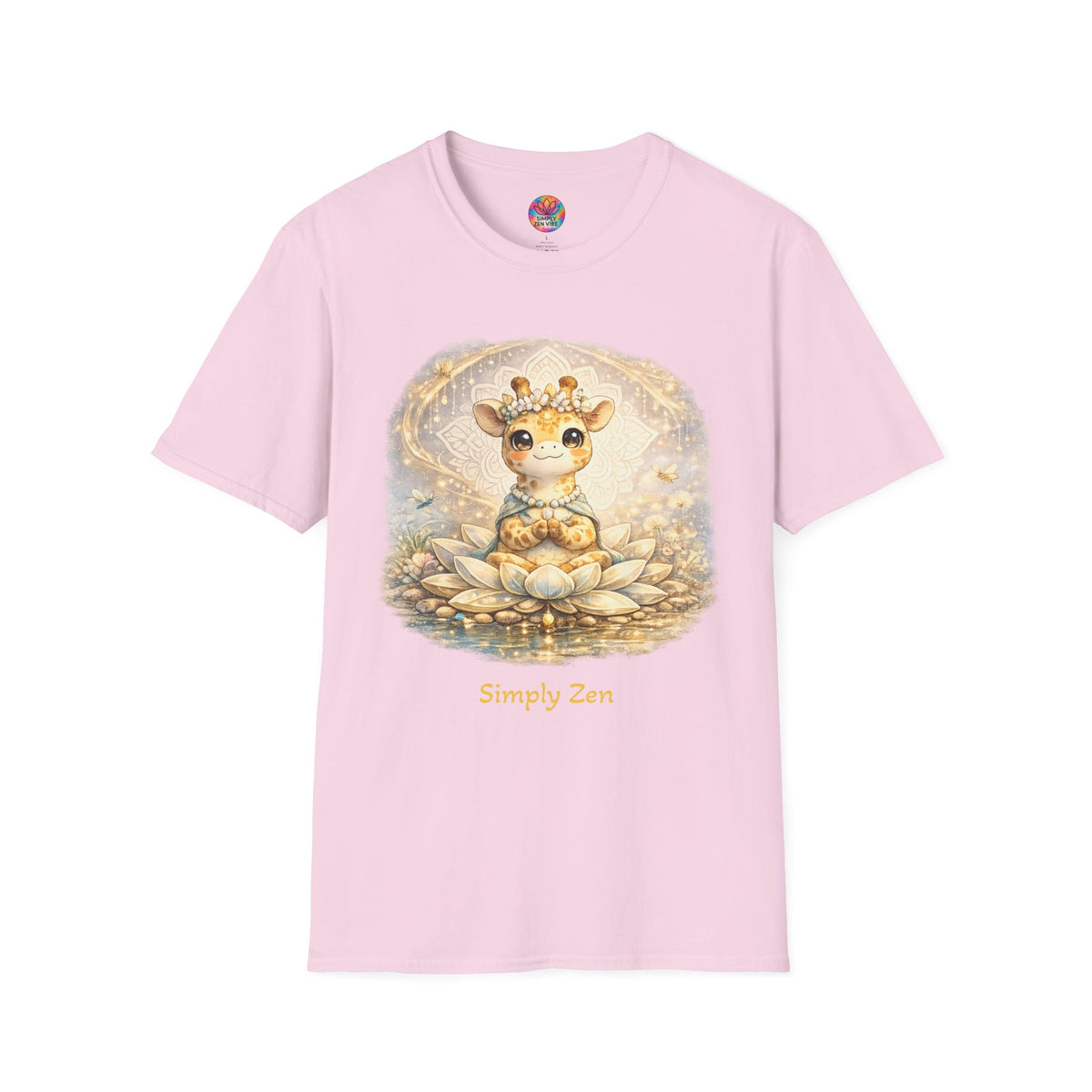 Juniper the Grateful Giraffe T-Shirt | Zen Giraffe Lotus Graphic Tee