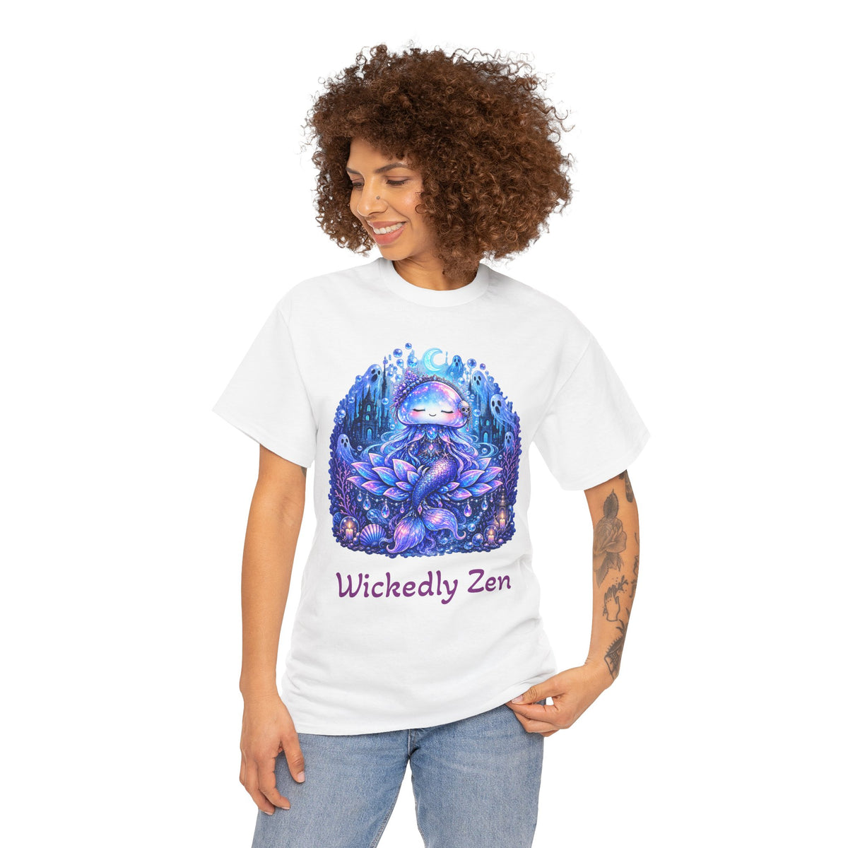 Aurelia the Haunted Mermaid Jellyfish Halloween T-Shirt | Wickedly Zen