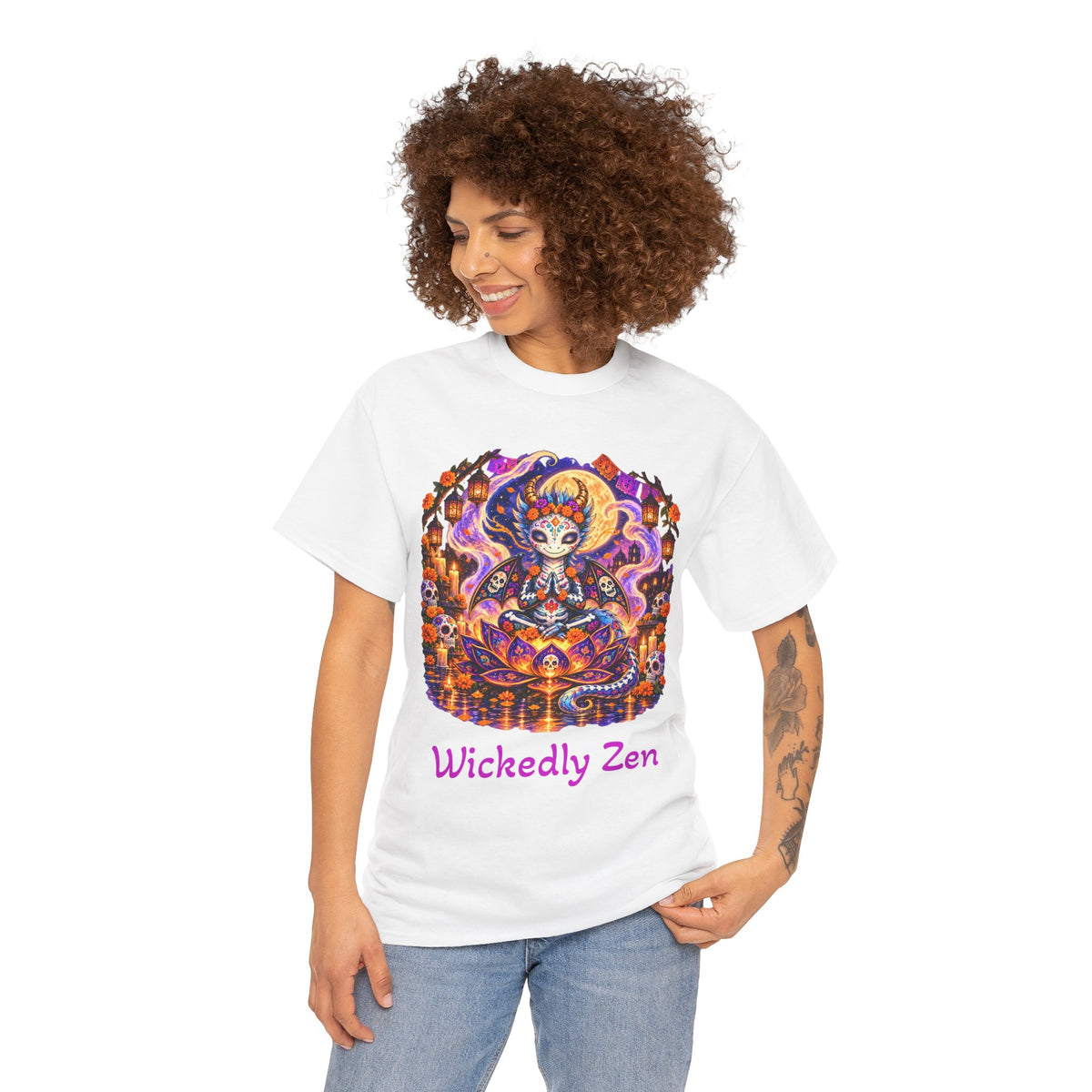Zephyr the Día de los Muertos Dragon T-Shirt — Wickedly Zen Halloween Tee