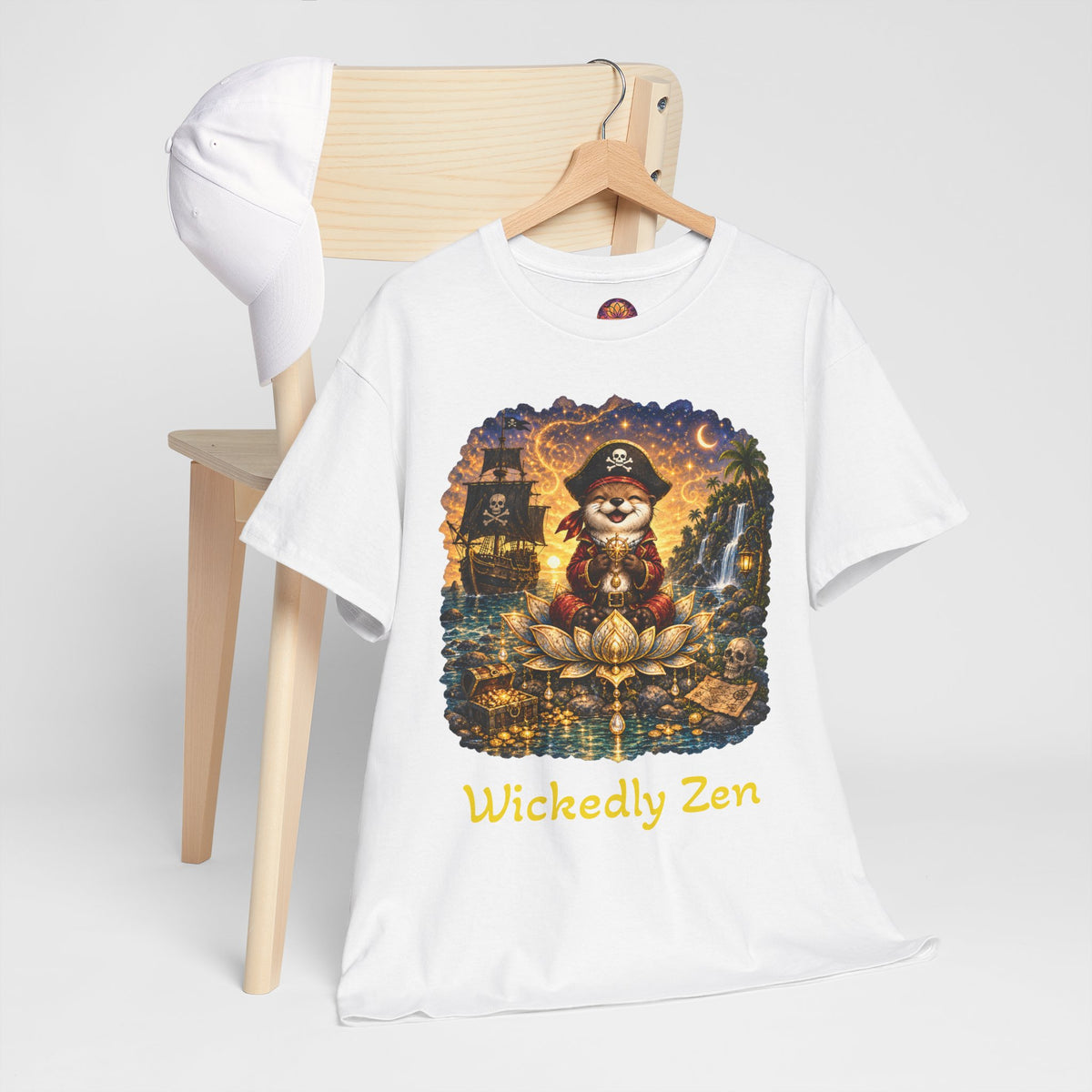 Sunny the Pirate Otter T-Shirt — Wickedly Zen Halloween Tee | Cute Pirate Otter Shirt