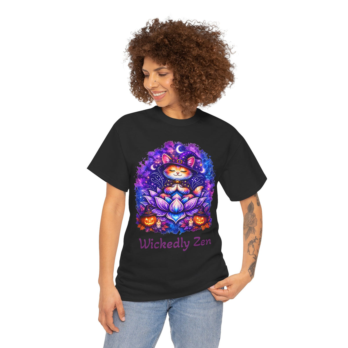 Luna the Witch Kitten Halloween T-Shirt | Wickedly Zen