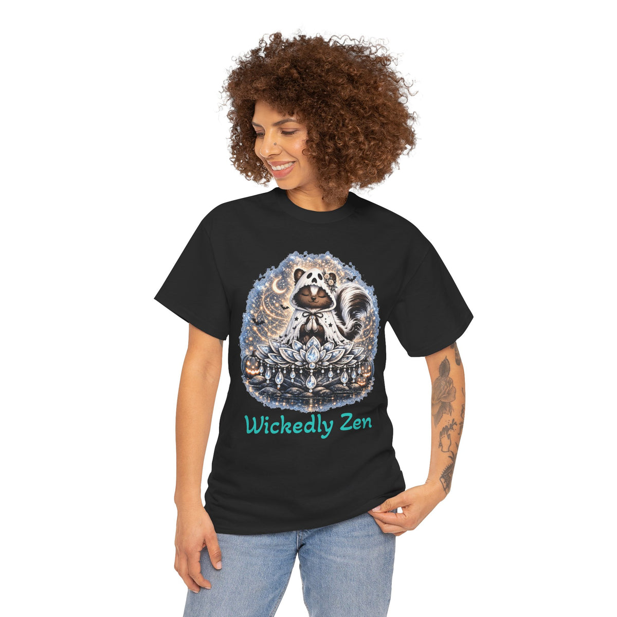 Sterling the Ghost Skunk T-Shirt – Wickedly Zen Cute Halloween Skunk Tee