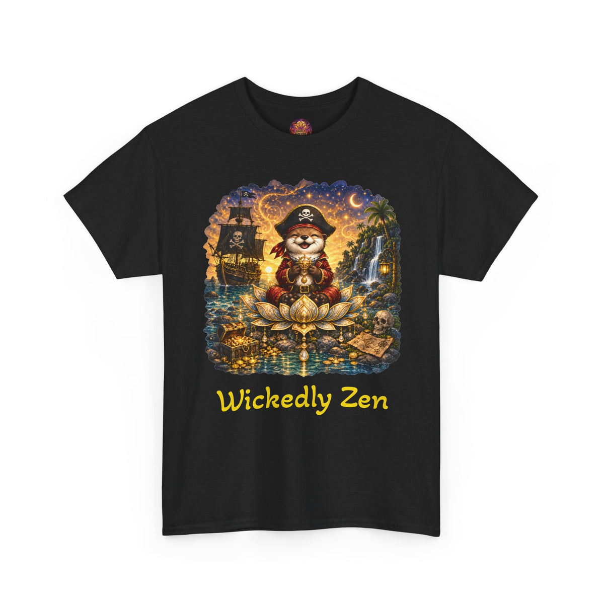 Sunny the Pirate Otter T-Shirt — Wickedly Zen Halloween Tee | Cute Pirate Otter Shirt