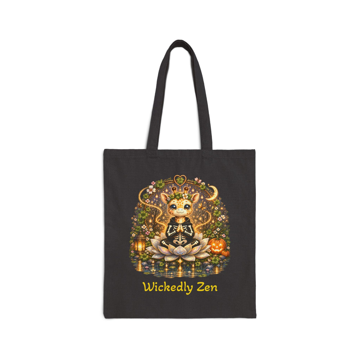 Juniper the Skeleton Giraffe Tote Bag – Cute Halloween Wickedly Zen Canvas Tote