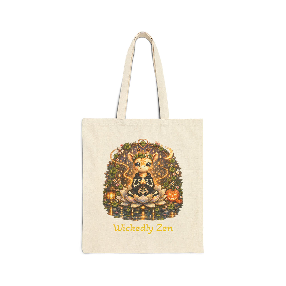 Juniper the Skeleton Giraffe Tote Bag – Cute Halloween Wickedly Zen Canvas Tote