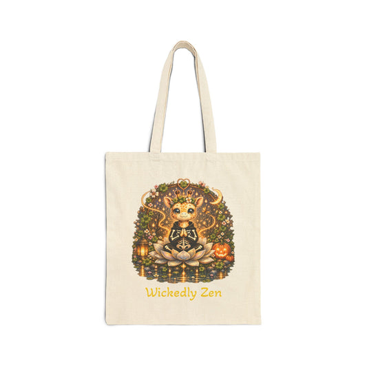 Juniper the Skeleton Giraffe Tote Bag – Cute Halloween Wickedly Zen Canvas Tote