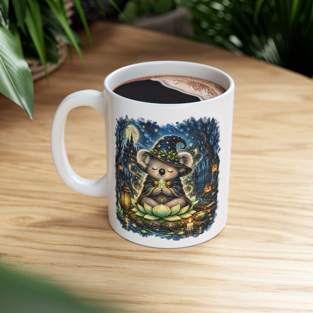 Bodhi the Wizard Koala Halloween Mug – Wickedly Zen Cute Witchy Ceramic Coffee Mug