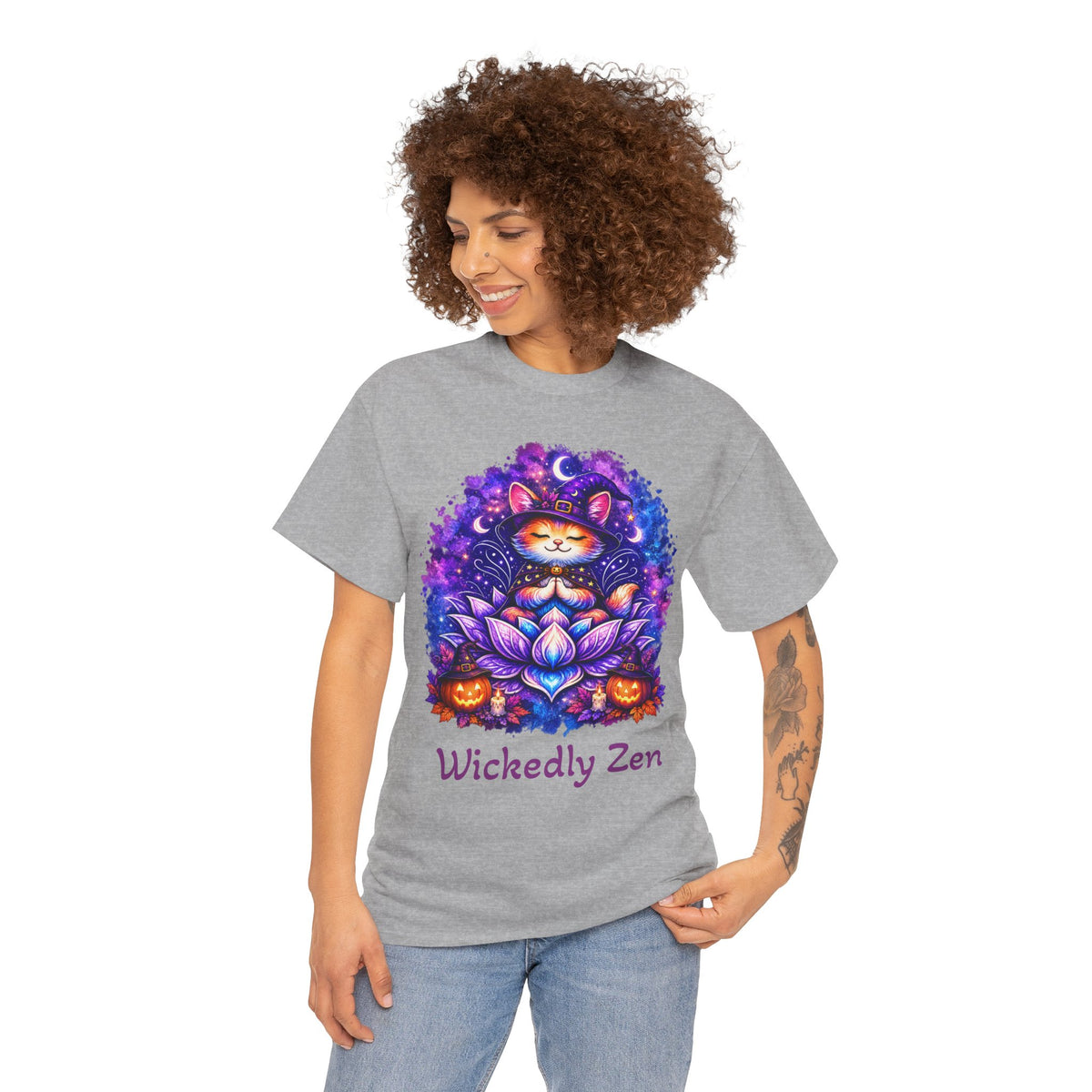 Luna the Witch Kitten Halloween T-Shirt | Wickedly Zen
