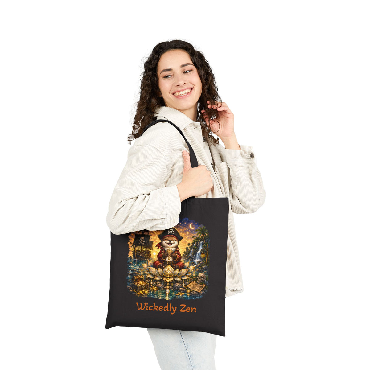 Sunny the Pirate Otter Tote Bag – Cute Halloween Canvas Tote | Wickedly Zen