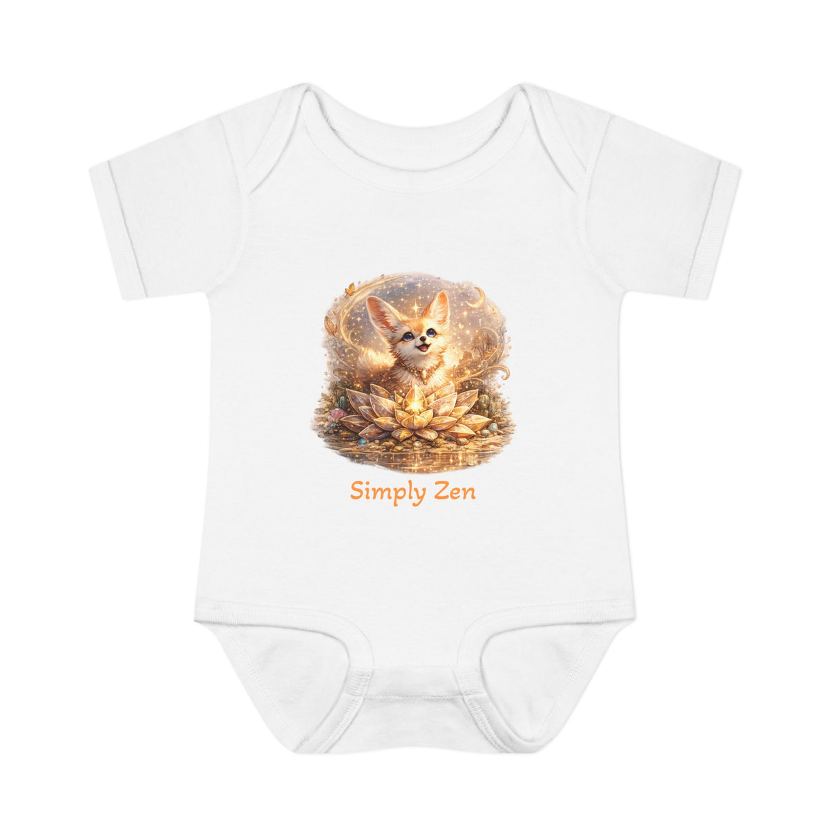 Glimmer the Wonder-Filled Fennec Fox Infant Bodysuit | Cute Zen Fox Baby Onesie