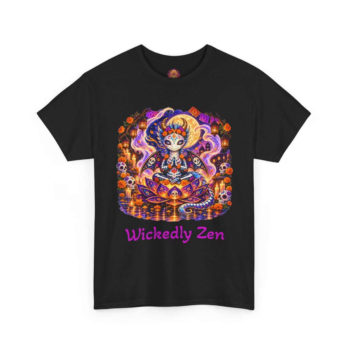 Zephyr the Día de los Muertos Dragon T-Shirt — Wickedly Zen Halloween Tee
