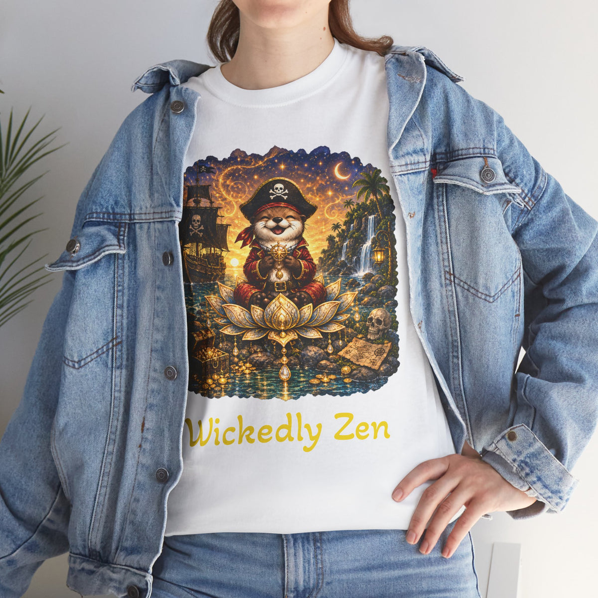 Sunny the Pirate Otter T-Shirt — Wickedly Zen Halloween Tee | Cute Pirate Otter Shirt