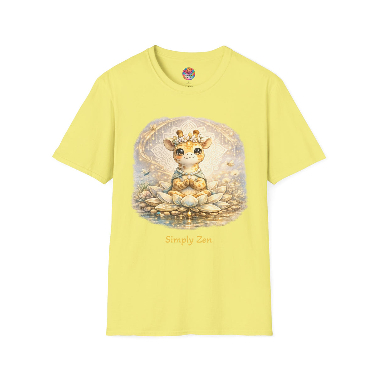 Juniper the Grateful Giraffe T-Shirt | Zen Giraffe Lotus Graphic Tee