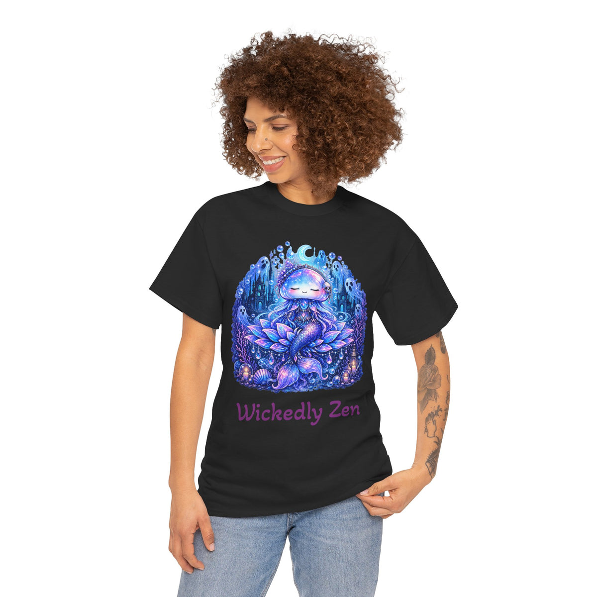 Aurelia the Haunted Mermaid Jellyfish Halloween T-Shirt | Wickedly Zen