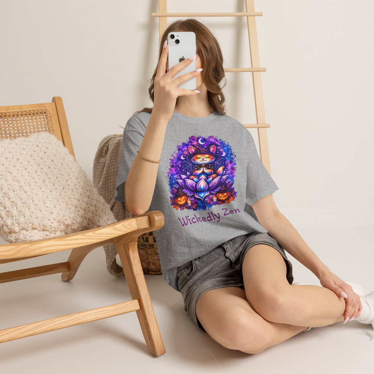 Luna the Witch Kitten Halloween T-Shirt | Wickedly Zen