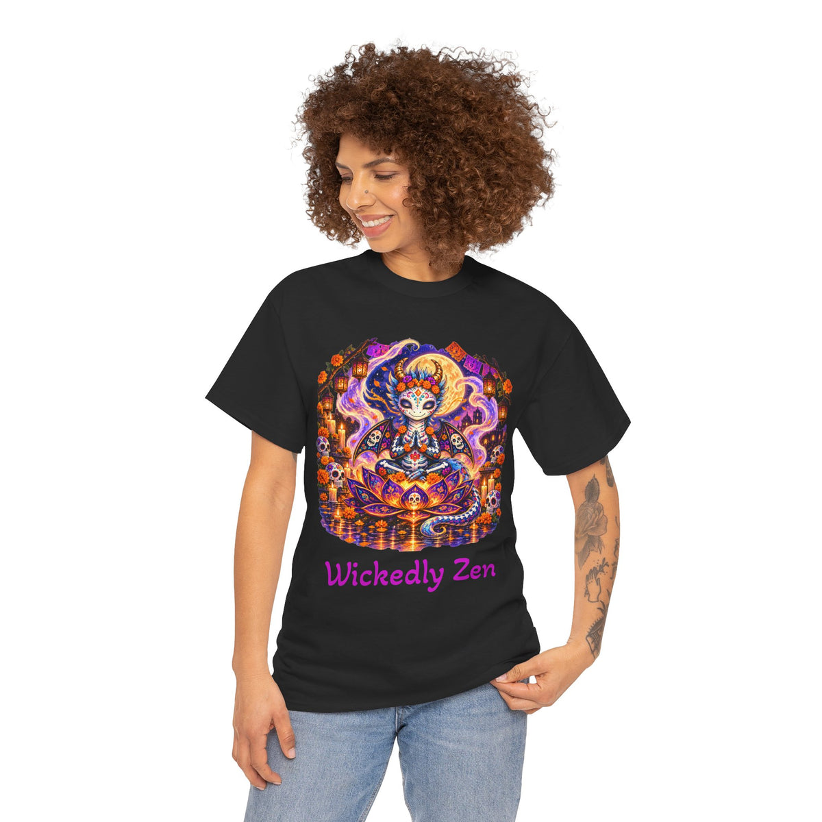 Zephyr the Día de los Muertos Dragon T-Shirt — Wickedly Zen Halloween Tee