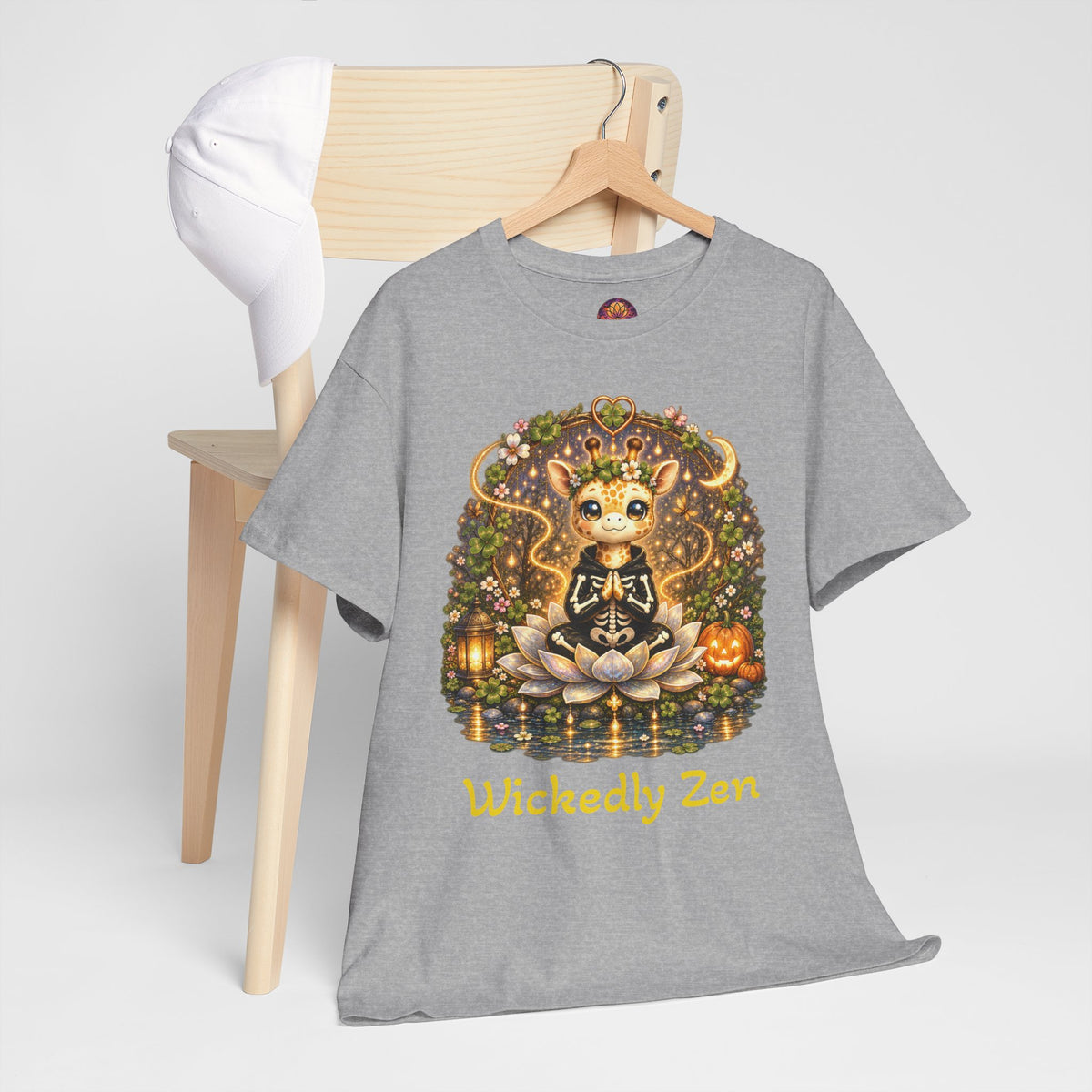 Juniper the Cute Skeleton Giraffe Halloween T-Shirt | Wickedly Zen