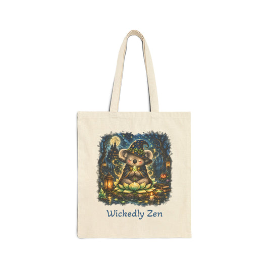 Bodhi the Wizard Koala Tote Bag – Cute Halloween Wickedly Zen Canvas Tote