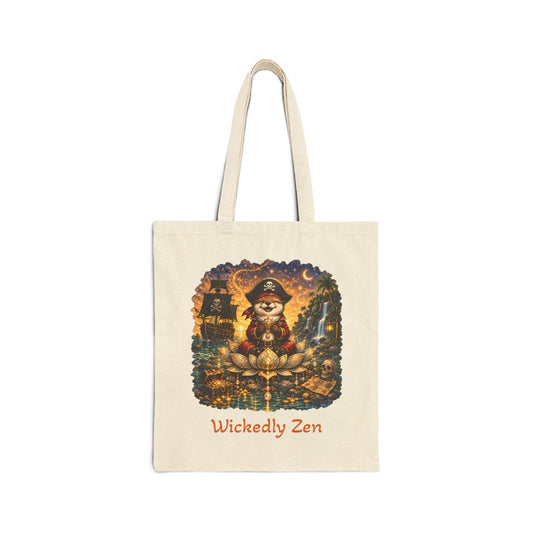 Sunny the Pirate Otter Tote Bag – Cute Halloween Canvas Tote | Wickedly Zen