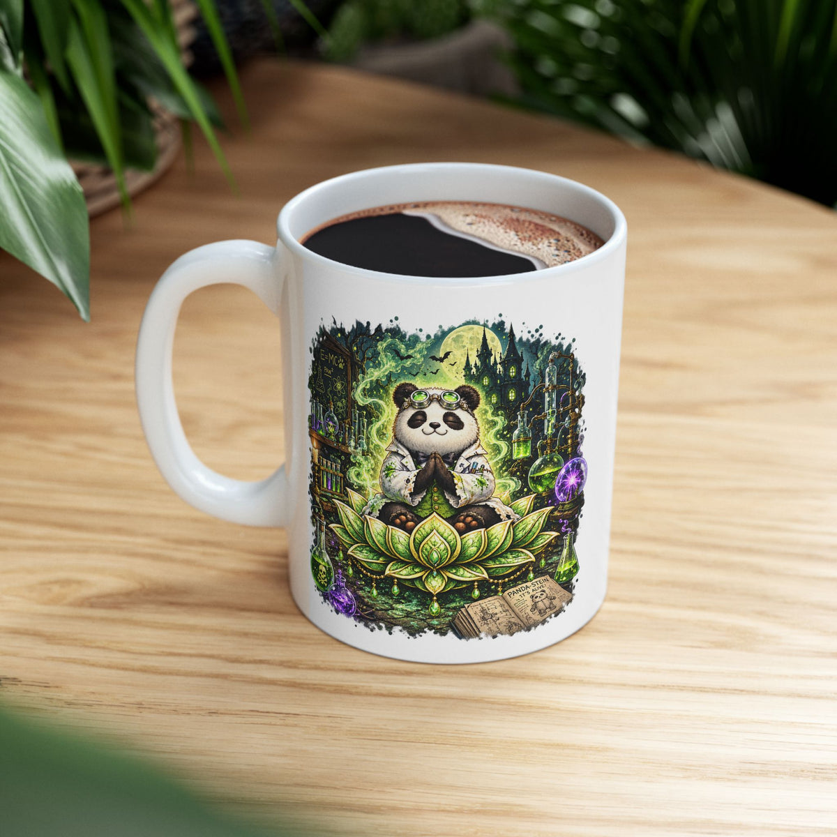 Bamboo the Mad Scientist Panda Halloween Mug – Wickedly Zen Cute Spooky Ceramic Coffee Mug