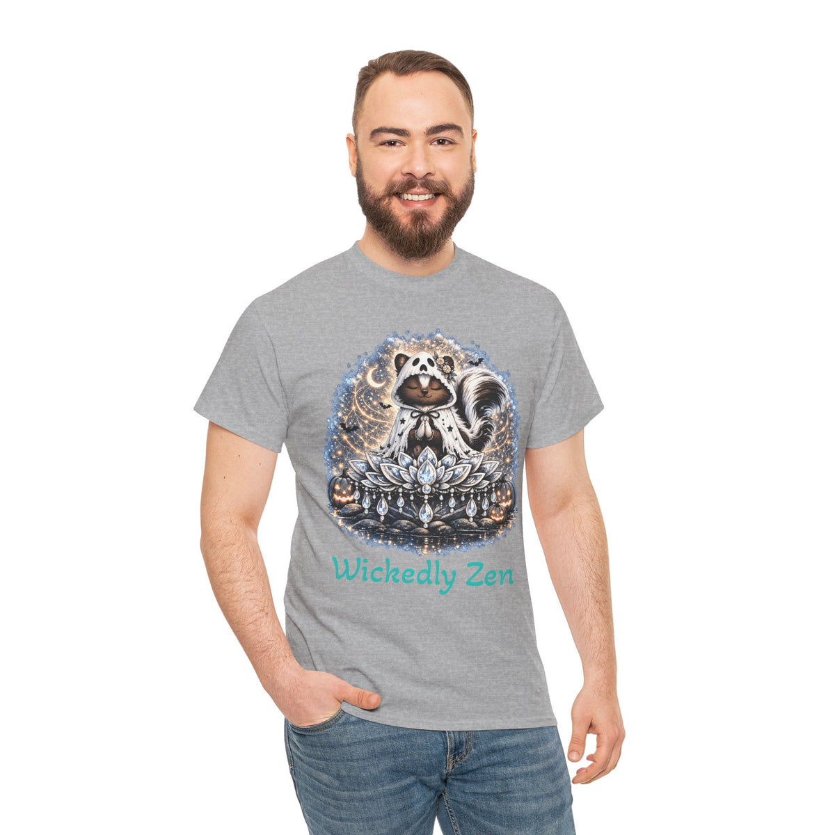 Sterling the Ghost Skunk T-Shirt – Wickedly Zen Cute Halloween Skunk Tee