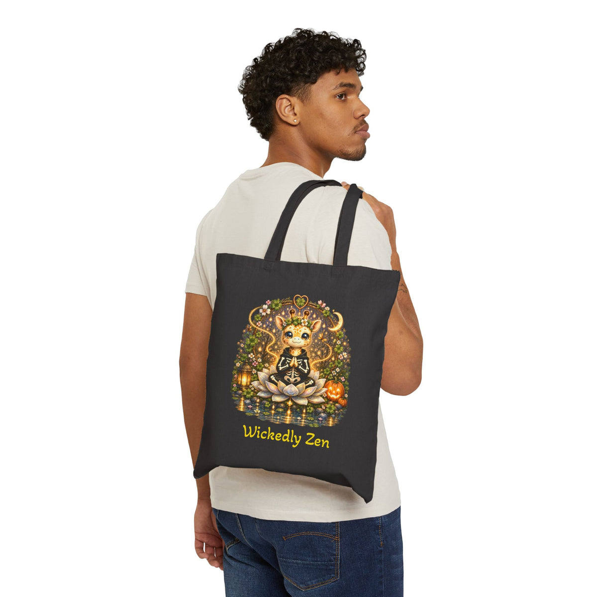 Juniper the Skeleton Giraffe Tote Bag – Cute Halloween Wickedly Zen Canvas Tote